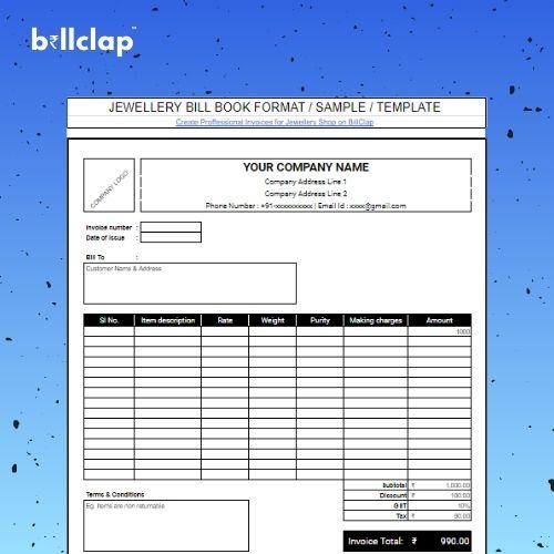 Download Cloth Shop bill book format for Free in PDF/Excel