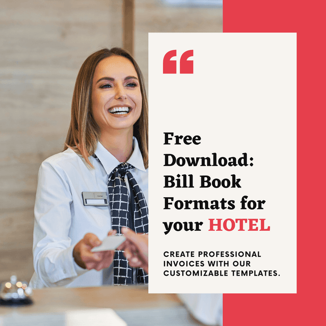  [XLS, Word, PDF] Download Bill Book Formats for Hotel Business for Free