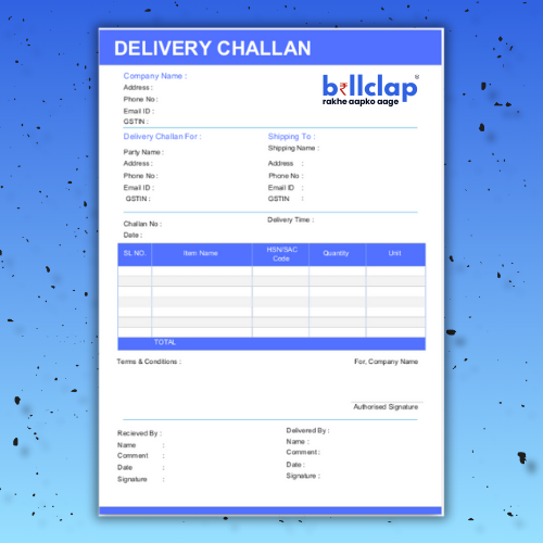 Delivery Challan Format